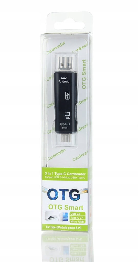 Czytnik kart microSD gniazdo USB type C / micro USB / USB 2.0