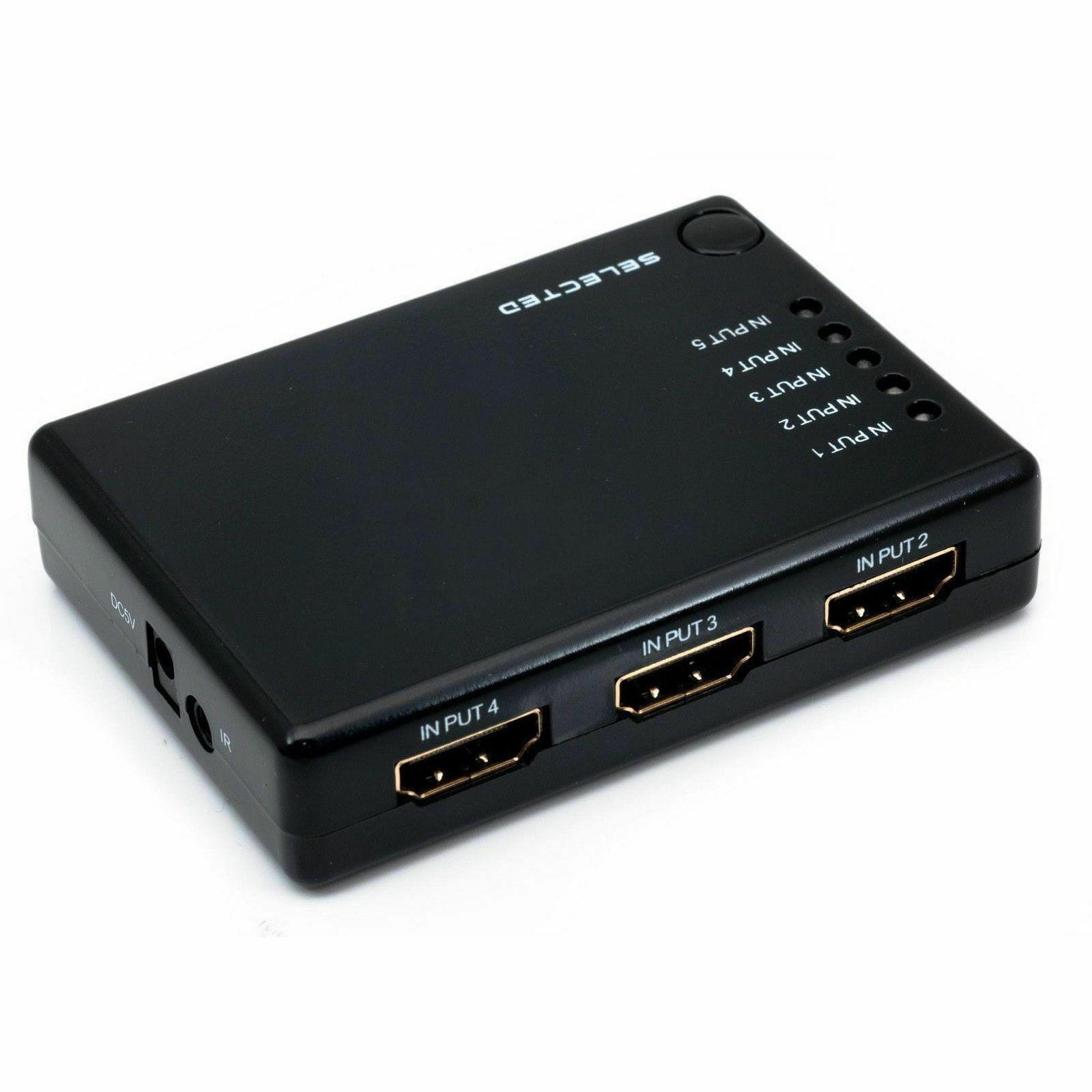Switch HDMI 5x1 + pilot ROZGAŁĘŹNIK przejściówka